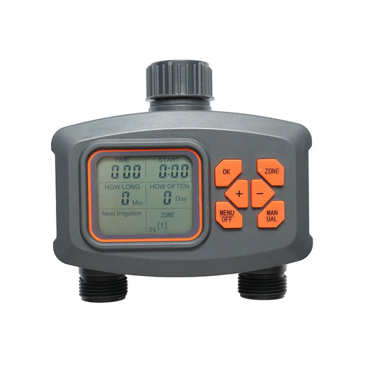 Programmatore di irrigazione digitale automatico con 4 programmi, 2 zone, 8 bar IP67