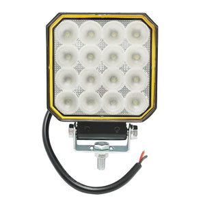 Proiettore con 16 LED, 10-30V, 25W, 101x101x32mm, con accessori di montaggio, Breckner Germany.