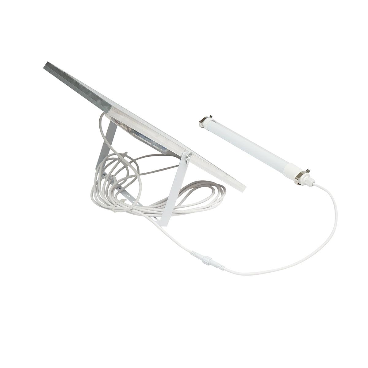 Proiettore led 80W con pannello solare 10W, batteria 6000 mAh e cavo 5m IP65