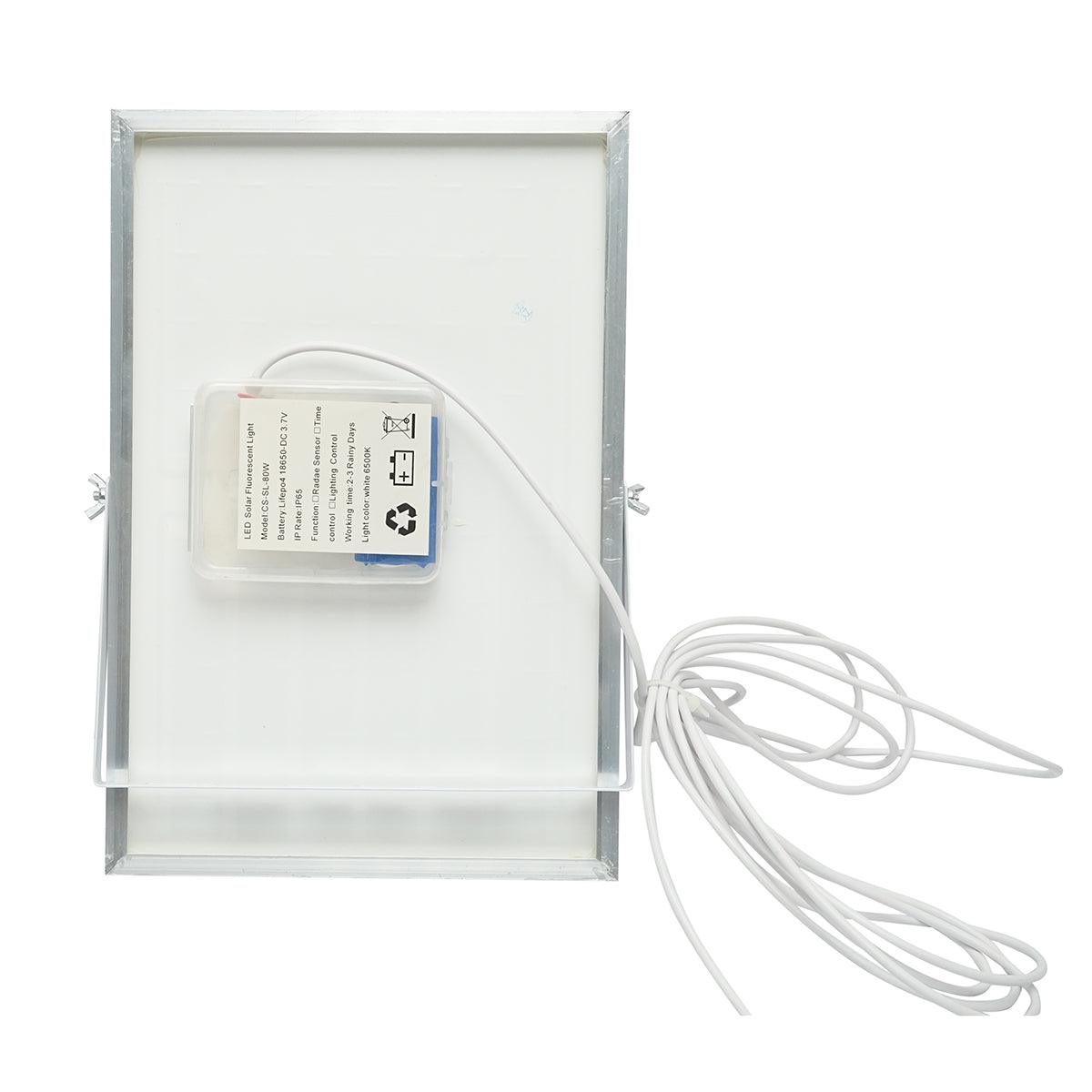 Proiettore led 80W con pannello solare 10W, batteria 6000 mAh e cavo 5m IP65