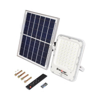 Proiettore LED da 100W con pannello solare policristallino da 12W, telecomando e batteria inclusa