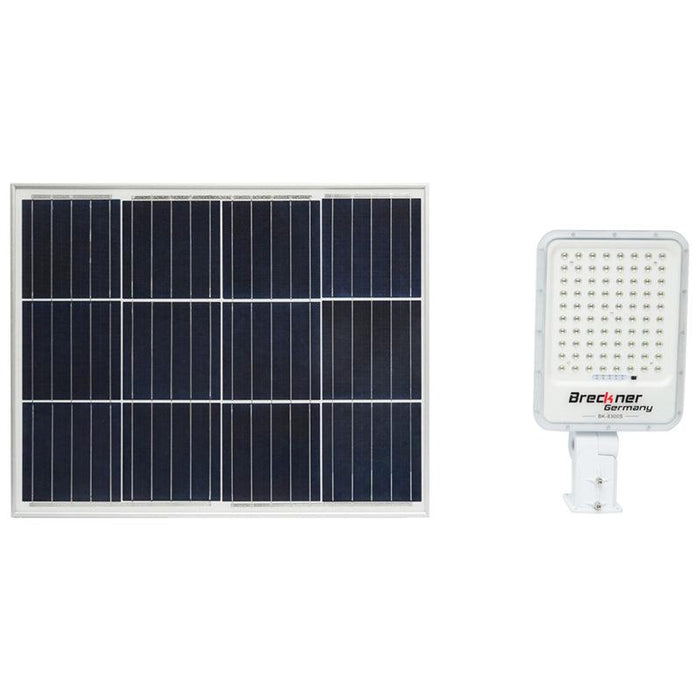 Proiettore LED da 30W con pannello solare e batteria da 3,2V/40Ah e supporto snodato