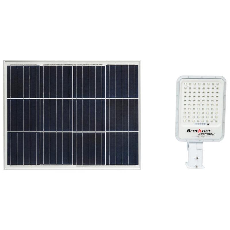 Proiettore LED da 30W con pannello solare e batteria da 3,2V/40Ah e supporto snodato