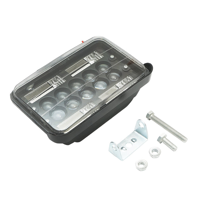 Proiettore/lampada slim con visiera, 78W, 4 zone SMD e 6 LED con lente, 10-30V, 12V/24V, Breckner Germany