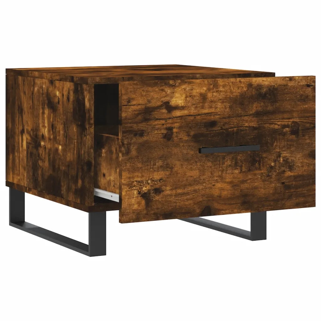2 pz Tavolini salotto | Tavolino da caff¨¨ | Tavolino da Soggiorno Rovere Fumo 50x50x40cm Legno Multistrato