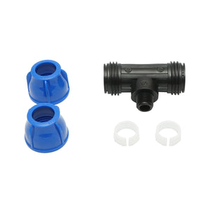 Quadrato a T di compressione con filettatura esterna maschio a 90 gradi D25x25mmx1/2, PN16 bar per sistemi di irrigazione.