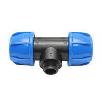 Quadrato a T di compressione con filettatura esterna maschio a 90 gradi D40x40mmx1, PN16 bar per sistemi di irrigazione