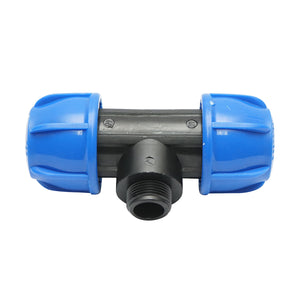 Quadrato a T di compressione con filettatura esterna maschio a 90 gradi D40x40mmx1, PN16 bar per sistemi di irrigazione