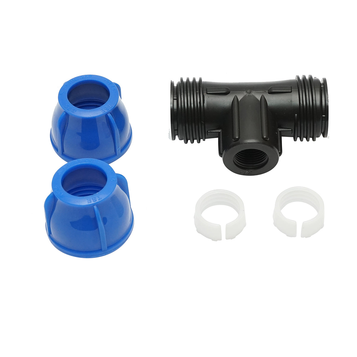 Quadrato a T di compressione con filettatura interna femmina a 90 gradi D25x25mmx1/2, PN16 bar per sistemi di irrigazione