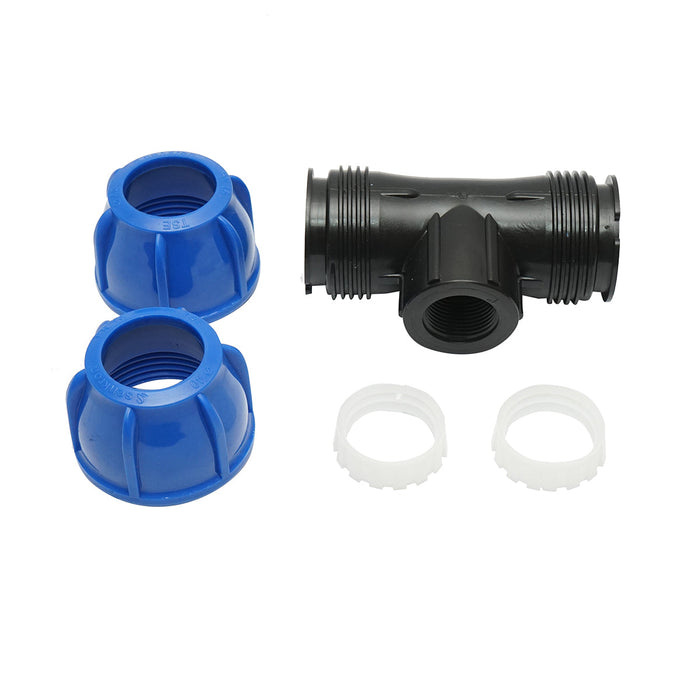 Quadrato a T di compressione con filettatura interna femmina a 90 gradi D25x25mmx1/2, PN16 bar per sistemi di irrigazione