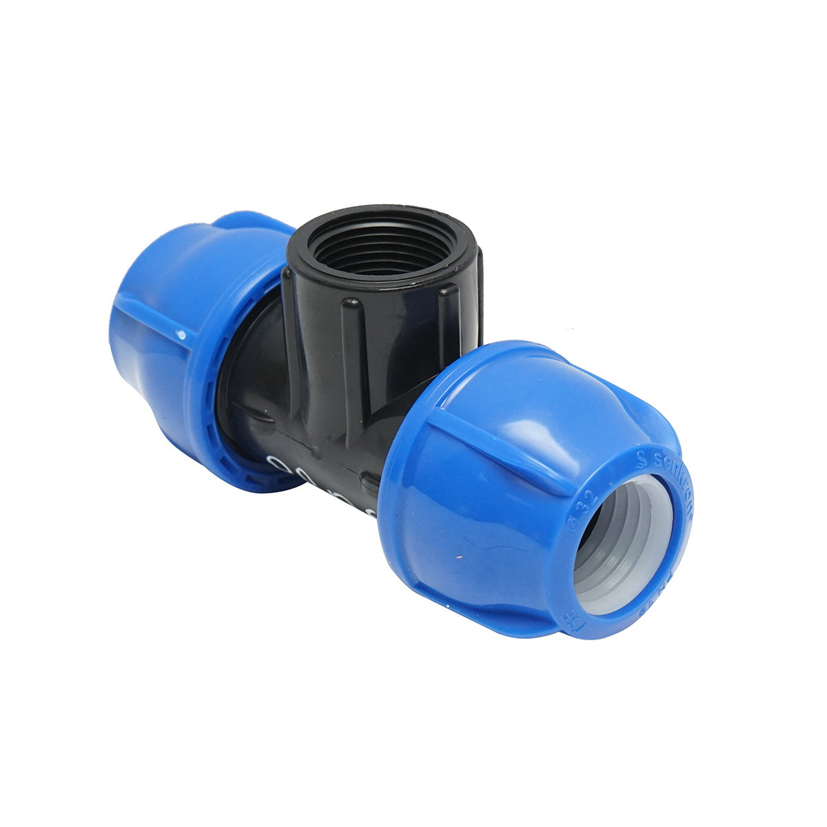 Quadrato a T di compressione con filettatura interna femmina a 90 gradi D32x32mmx1, PN16 bar per sistemi di irrigazione