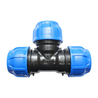 Quadrato a T di compressione uguale D63x63x63mm PN16 PEHD.