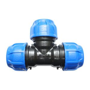 Quadrato a T di compressione uguale D63x63x63mm PN16 PEHD.