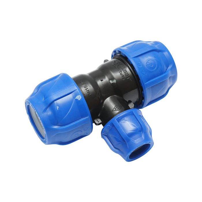 Quadrato a T di riduzione con filettatura interna D32x20x32mm, PN16 per sistemi di irrigazione