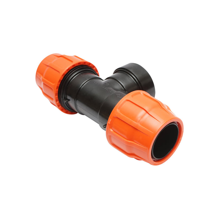 Quadrato a T Layflat con olandese D75x75mm con filettatura interna, PN6 Poelsan