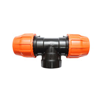 Quadrato a T Layflat con olandese D75x75mm con filettatura interna, PN6 Poelsan