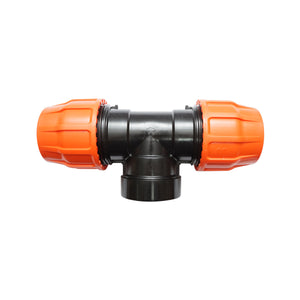 Quadrato a T Layflat con olandese D75x75mm con filettatura interna, PN6 Poelsan