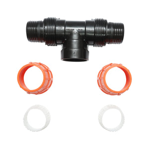 Quadrato a T Layflat con olandese D75x75mm con filettatura interna, PN6 Poelsan