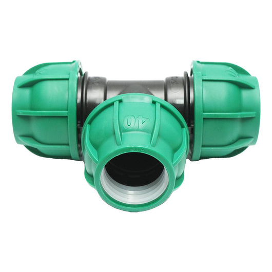 Raccordo a Compressione a "T" 40mm X 40mm X 40mm per sistemi irrigazione Raccordo/Manicotto/Connettore Giunto a T per tubo irigazione
