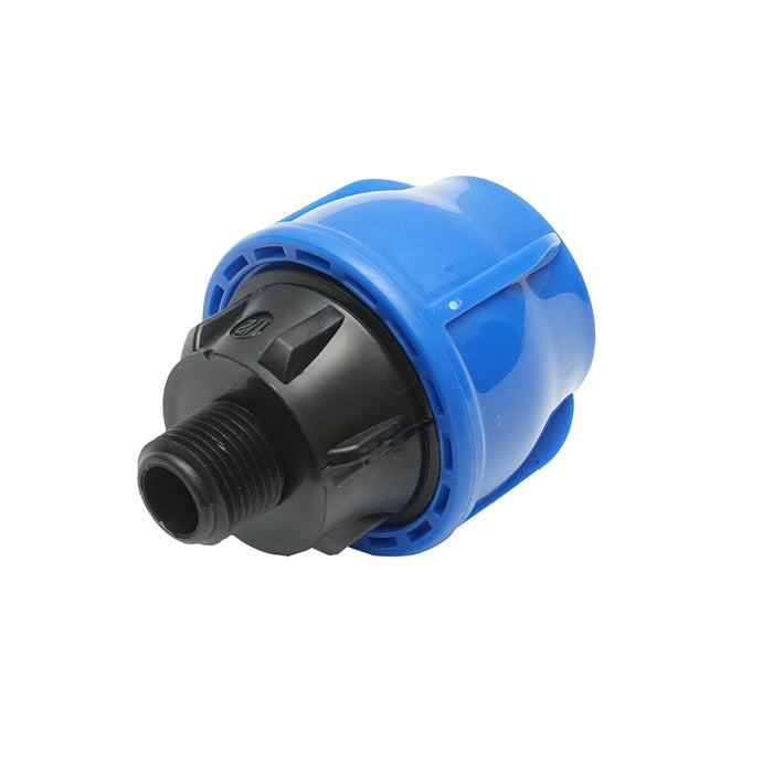 Raccordo a compressione con filettatura esterna D32mmx1/2 pollice, PN16 per sistemi di irrigazione