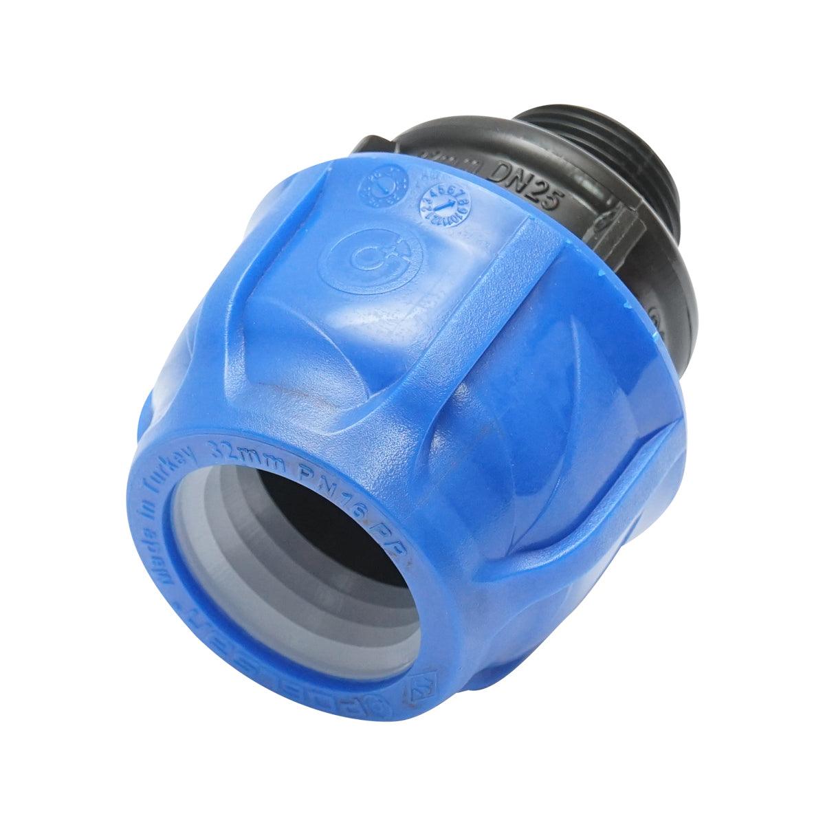 Raccordo Maschio a compressione 32mm X 3/4", PN16 per sistemi di irrigazione Manicotto Raccordo Tubi Raccordo di giunzione a compressione 25mm X 3/4", PN16 per sistemi di irrigazione