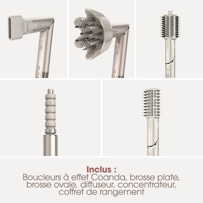 Asciugacapelli e styler 2 in 1 - SHARK FLEXSTYLE - HD446SLEU - 5 accessori - Champagne - 1400 W