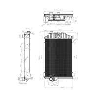 Radiatore raffreddamento acqua con 5 file di celle per John Deere, codice OEM AR95802, RE21893, RE38664