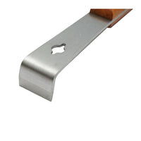 Raschietto per Apicoltura in acciaio inox con manico in legno e scala tipo L, 260 mm.
