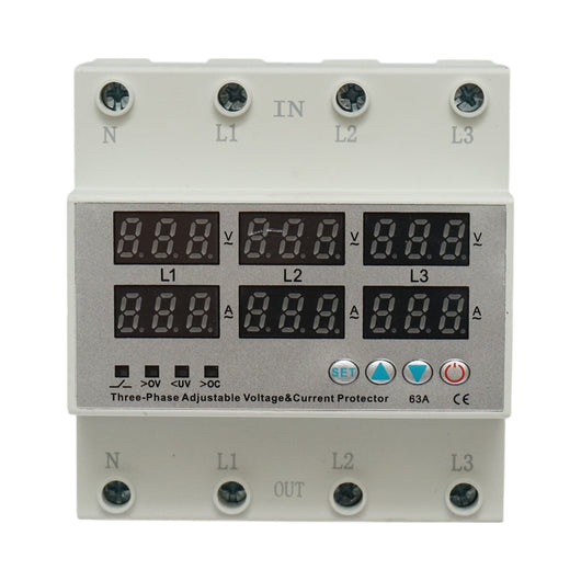 Relè digitale di sicurezza 4P 63A 300V trifase per monitoraggio e protezione da sottotensione e sovratensione Suntree