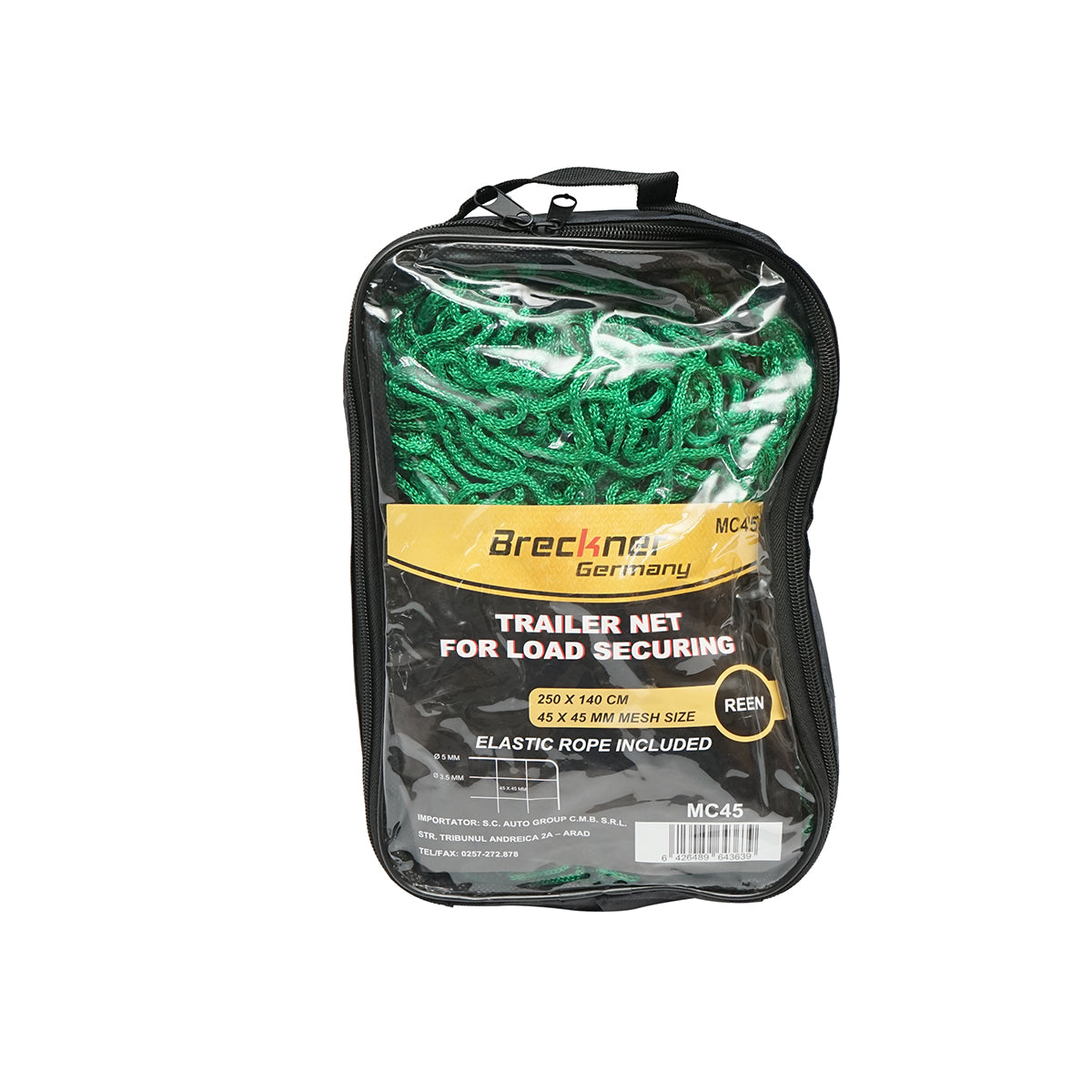 Rete elastica per rimorchio auto per ancoraggio carico 2,5mx1,4m