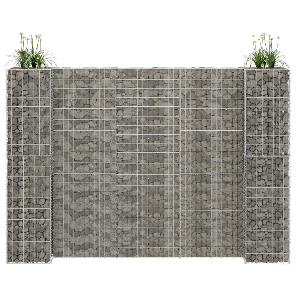 Gabbione Fioriera ad "H" in Filo di Acciaio 260x40x200 cm