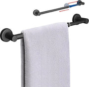 Supporto per asciugamano flessibile 30 cm - Asta per asciugamano 28 cm nera - verniciatura opaca - acciaio inossidabile - supporto per asciugamano per la camera da bagno con fori - camera da letto, camera da bagno, soggiorno - design trendy