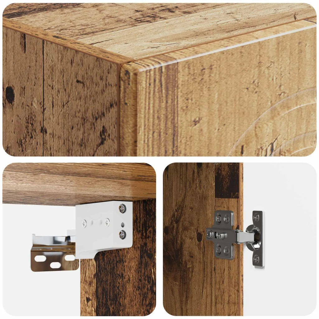 Mobiletto a muro Legno antico 33 x 34,5 x 90 cm