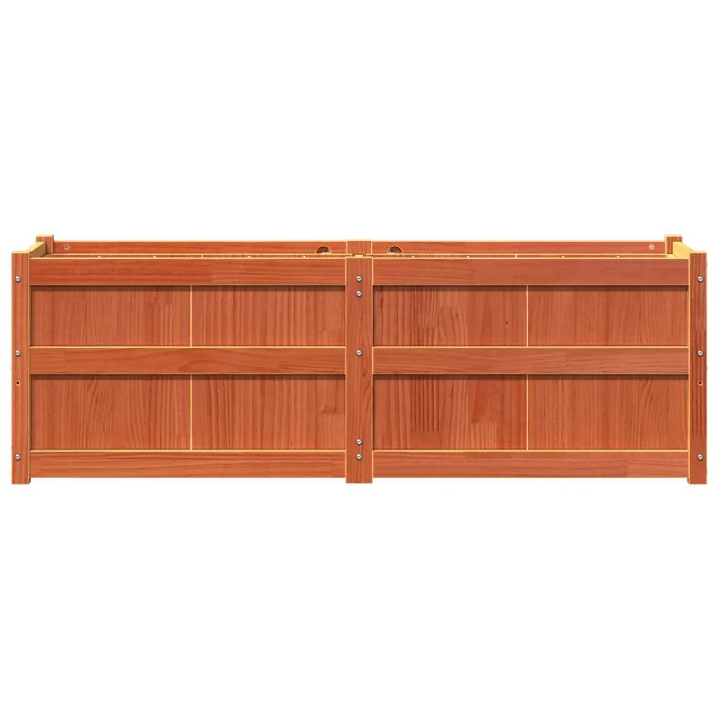 Fioriera Giardino-Vaso da Esterno-Contenitore per Piante Marrone Cera 150x50x50 cm Legno Massello Pino