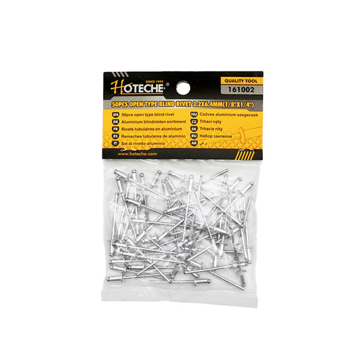 Rivetti in alluminio 3.2x6.4 mm, confezione da 50 pezzi, Hoteche