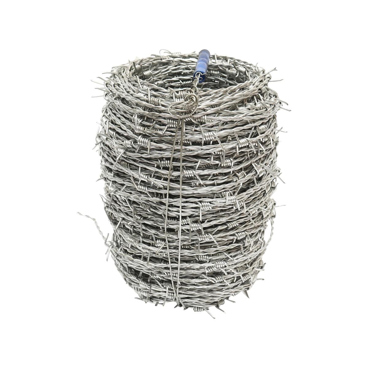 Rotolo di filo spinato zincato 100m,1.8 mm, distanza tra le punte 14cm, per recinzioni, Filo spinato zincato bobina