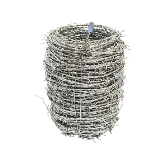 Rotolo di filo spinato zincato 100m,1.8 mm, distanza tra le punte 14cm, per recinzioni, Filo spinato zincato bobina