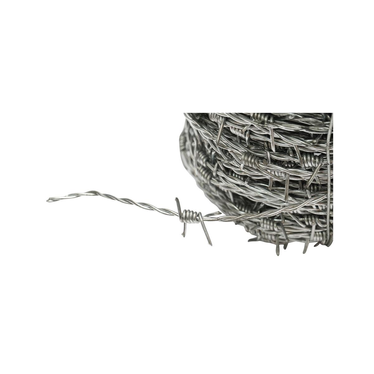 Rotolo di filo spinato zincato 100m,1.8 mm, distanza tra le punte 14cm, per recinzioni, Filo spinato zincato bobina