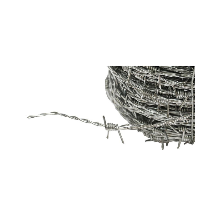 Rotolo di filo spinato zincato 100m,1.8 mm, distanza tra le punte 14cm, per recinzioni, Filo spinato zincato bobina