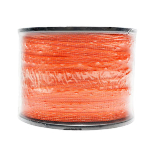 Rotolo di nastro arancione 10mm inserto metallico 4x0.15mm SS, resistenza 12 Ohm / m, recinto elettrico Breckner 200m