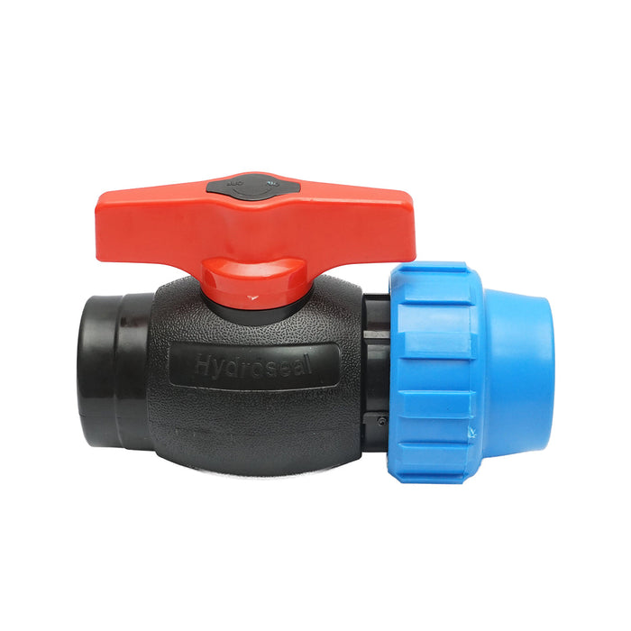 Rubinetto a sfera con giunto di collegamento filettato internamente D50x1-1/2, PN16 per sistemi di irrigazione