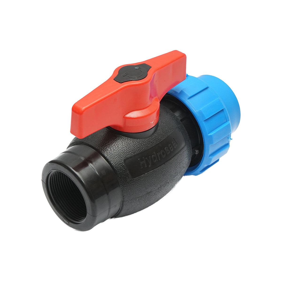 Rubinetto a sfera con giunto di collegamento filettato internamente D50x1-1/2, PN16 per sistemi di irrigazione