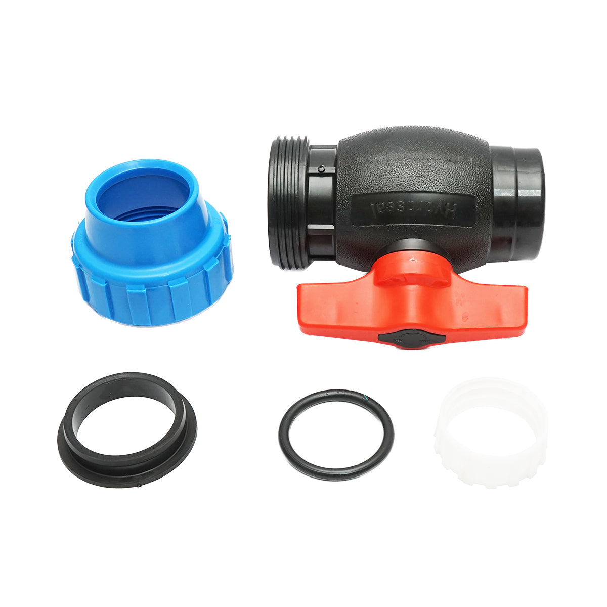 Rubinetto a sfera con giunto di collegamento filettato internamente D50x1-1/2, PN16 per sistemi di irrigazione