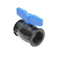 Rubinetto a sfera con giunto uguale, filettatura interna 2x2 pollici, PN10 per sistemi di irrigazione.