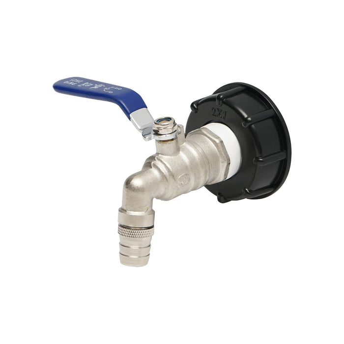 Rubinetto di scarico 1 pollice in ottone per serbatoio IBC con filettatura interna da 60 mm