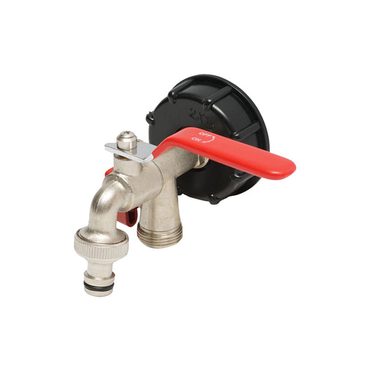 Rubinetto di scarico 1/2 in ottone per serbatoio IBC con filettatura interna da 60 mm