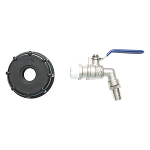 Rubinetto di scarico 1/2 in ottone per serbatoio IBC con filettatura interna da 60 mm, Autospeed