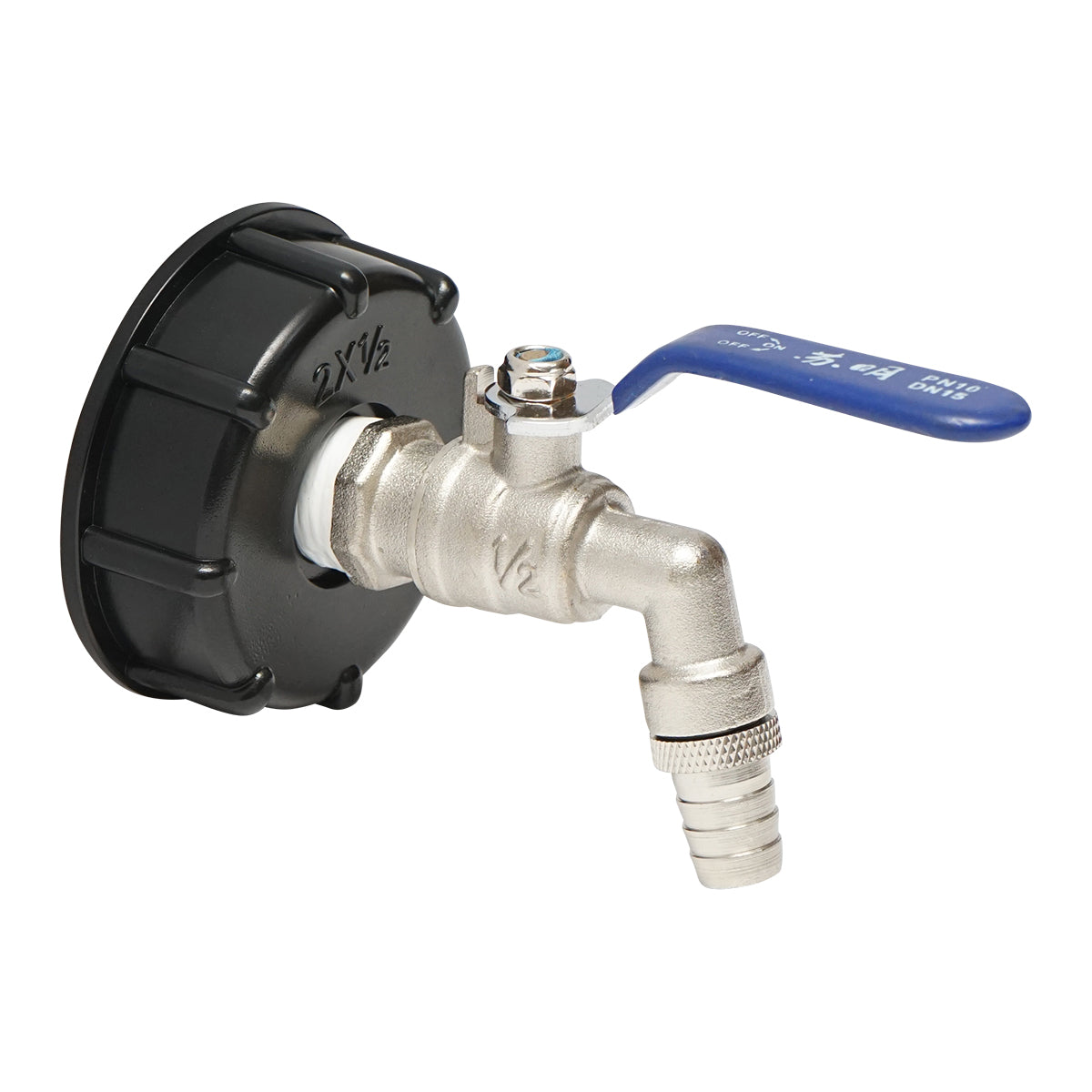 Rubinetto di scarico 1/2 in ottone per serbatoio IBC con filettatura interna da 60 mm, Autospeed