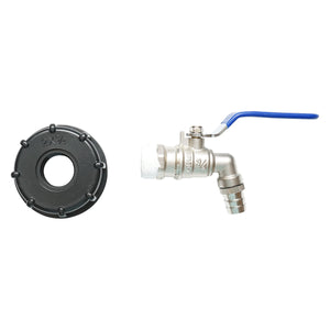 Rubinetto di scarico 3/4 in ottone per serbatoio IBC con filettatura interna da 60 mm, Autospeed