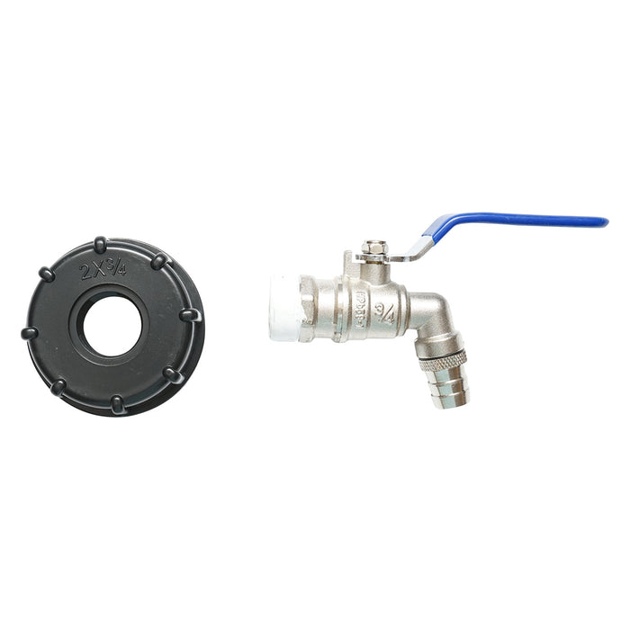 Rubinetto di scarico 3/4 in ottone per serbatoio IBC con filettatura interna da 60 mm, Autospeed